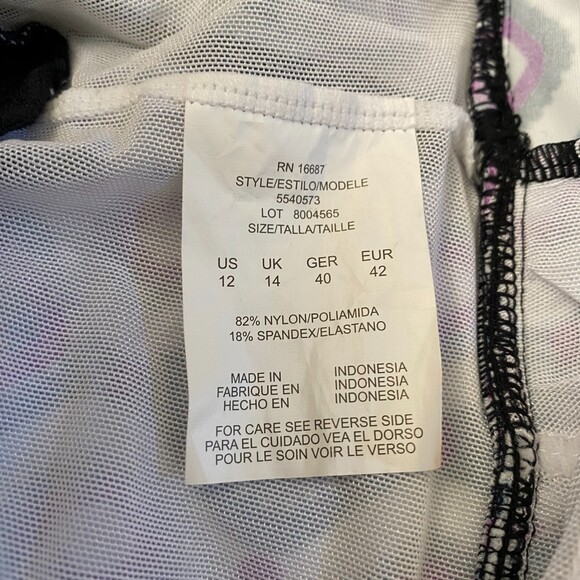 NWT SWIM SOLUTIONS Jewel Printed Bust and Tummy Control Swimsuit Size 12 - Picture 4 of 4